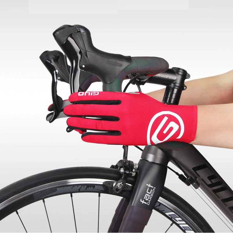 (image for) Giyo Wind Breaking Cycling Full Finger Gloves Touch Screen Anti-slip Bicycle Fabric Mittens MTB Road Bike Long Glove